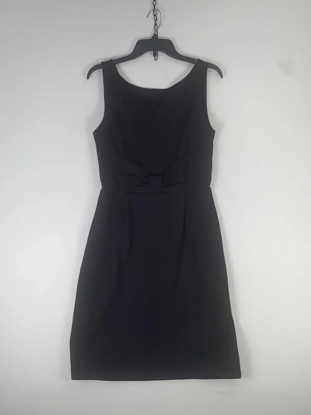 Kate Spade Dress Womens 12 Black Sleeveless Bow Waist Sheath Knee Length